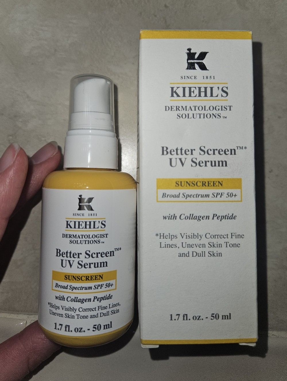 NWT Kiehl's Better Screen UV Serum SPF 50+ Facial Sunscreen